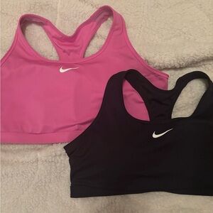 Nike Pink and Black Racerback Sports Bras